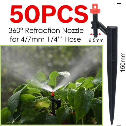 KESLA Garden Watering Drip Irrigation Adjustable Sprinkler 360 Degree Dripper Inserting Ground Fit 4/7mm Hose Greenhouses Yard