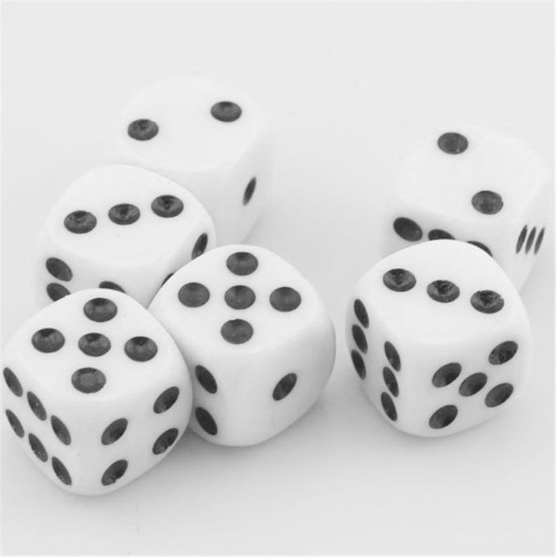 10Pcs High Quality 16mm Multi Color Six Sided Spot D6 Playing Games Opaque Point Dice for Bar Pub Club Party Board Game