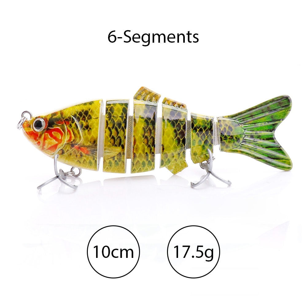 TREHOOK Sinking Wobblers Fishing Lures 10cm 17.5g 6 Multi Jointed Swimbait Hard Artificial Bait Pike/Bass Fishing Lure Crankbait