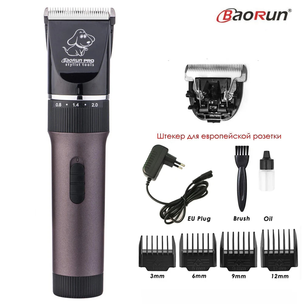 BaoRun P6 Professional Dog Hair Trimmer Rechargeable Pet Cat Grooming Clipper Shaver Low-Noise Electric Cutters Haircut Machine