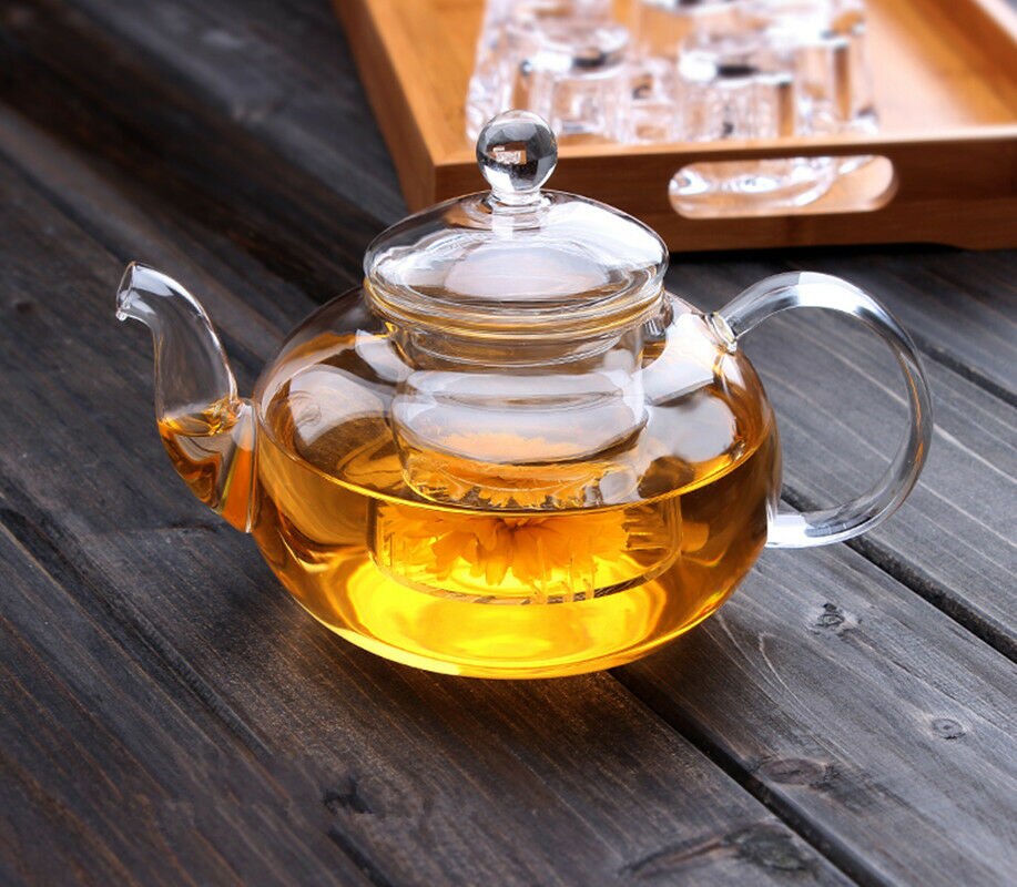 Tea Set High Borosilicate Glass Tea Pot Set Infuser Coffee Tea Leaf Herbal 6 Cups Warmer Teapot Kitchen Accessories Home