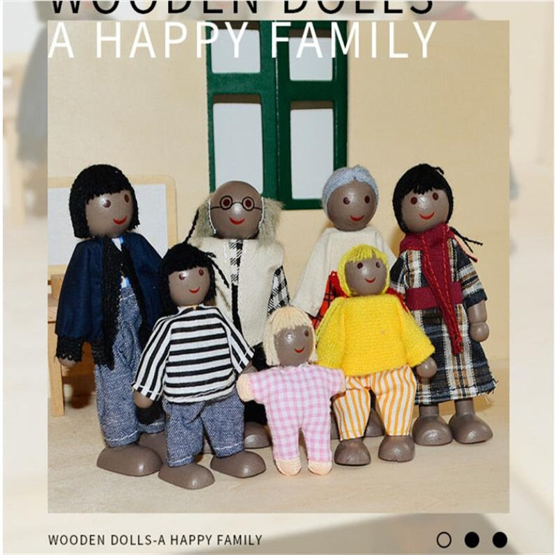 Wooden Dollhouse Furniture Miniature Toy for Dolls Kids Children House Play Toy Mini Furniture Sets Doll Toys Boys Girls