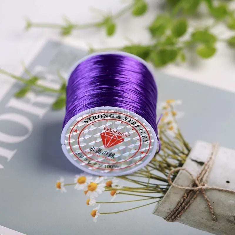 1Roll/35m 0.5mm Elastic Thread Cord String Round Crystal Line Nylon Rubber Stretchy Cord for Jewelry Making Beading Accessories