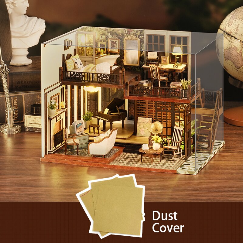 Cutebee DIY DollHouse Kit Wooden Doll Houses Forest Teashop With Furniture Kit Toys for Children Christmas