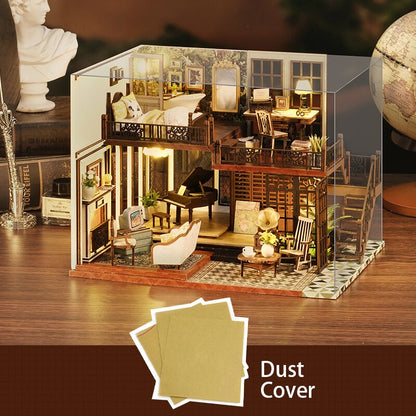 Cutebee DIY DollHouse Kit Wooden Doll Houses Forest Teashop With Furniture Kit Toys for Children Christmas