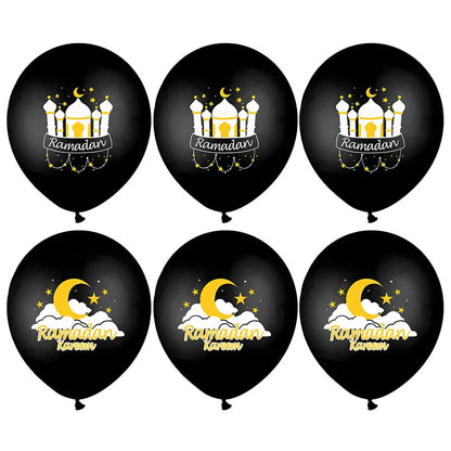 10Pcs Eid Mubarak Latex Balloon Ramadan Kareem Decoration Air Globos Ramadan Mubarak Muslim Islamic Festival Party Supplies 2024