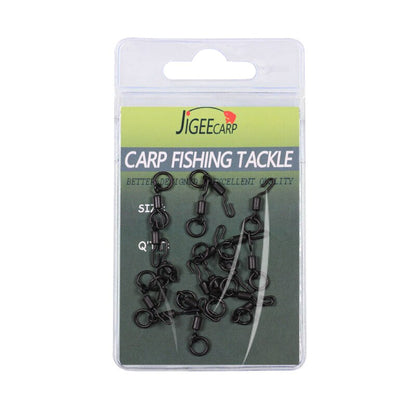 JIGEECARP 10/25pcs Carp Fishing Spinner Swivel for Ronnie Rig Quick Change Swivel Connector Carp Coarse Fishing Terminal Tackle