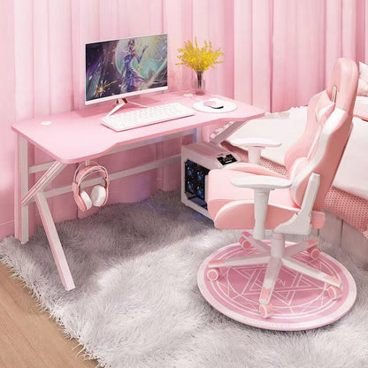 Pink Gaming Desk Girls Study Desk Laptop Table Computer Table White Live Gamer Home Live Desk Bedroom Desktop Gamer Desk