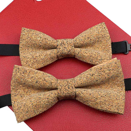 Fashion New Cork Wood Parent-Kid Bowtie Sets Fancy Adjustable Butterfly Handmade Bow Tie Wedding Party Neckwear Family Accessory