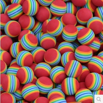 50pcs/Bag Rainbow Color Golf Training Foam Balls Golf Swing Indoor Training Aids Practice Sponge Foam Balls