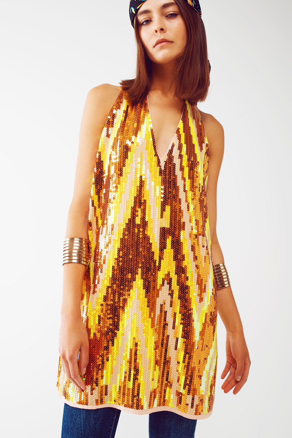 Party Mini Dress With Sequins
