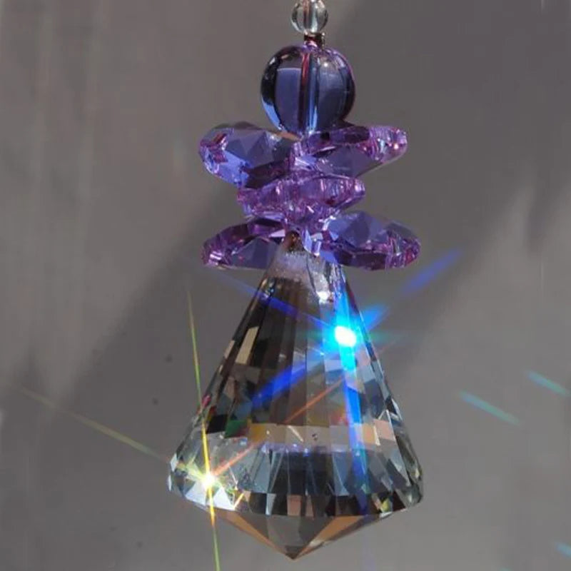 1PCS 30mm 40mm Hanging Chakra Crystal Handmade Angel Crystal Ball Suncatcher Pendant Window Ornament