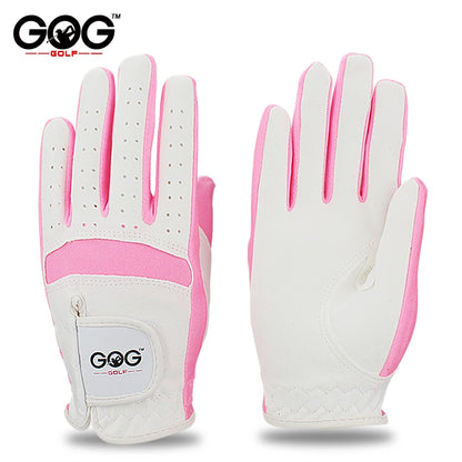 1 Pair Golf Gloves for Kids Left Hand Right Hand Glove Breathable Soft Fabric Blue Pink Child Golf Glove