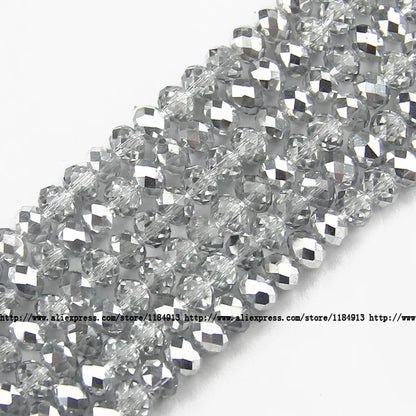 JHNBY Round Shape Upscale Austrian Crystal Beads High Quality 6mm 50pcs Loose Beads Rondelles Glass Ball Bracelet Jewelry DIY