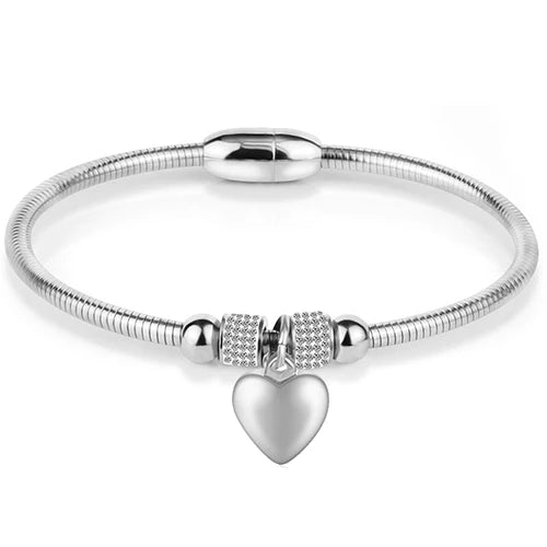 Drop Shipping Fashion Woman Bracelet and Bangles With Magnetic Clasp Women Stainless Steel Bracelet Bangles Jewelry