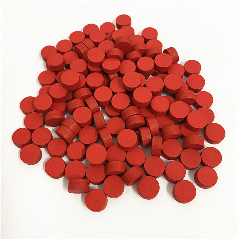 100Pcs Diameter 10*5MM Pawn Wooden Game Pieces Colorful Pawn/Chess for Board Game/Educational Games Accessories