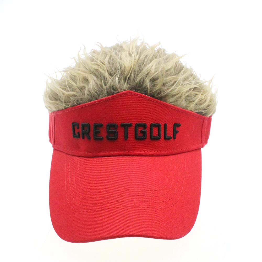 CRESTGOLF Adjustable Fake Hair Golf Cap Men Hat Wig/ Hair Golf Baseball Caps With Several Colors Available