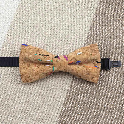 Fashion New Cork Wood Kids Bow Ties Novelty Handmade Fancy Bowtie Adjustable Butterfly Party School Children Accessories