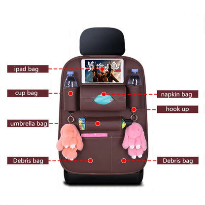 2022 New Car Seat Back Storage Organizer Bag Universal PU Leather Multifunction Storage Box Stowing Tidying Pocket Auto Styling