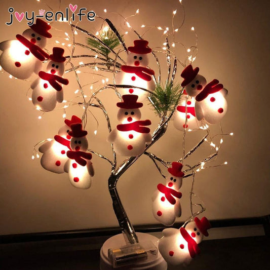 LED Christmas Snowman Lights Strings Christmas Tree Holiday Party Decoration Lantern Christmas Decorations for Home Navidad Noel