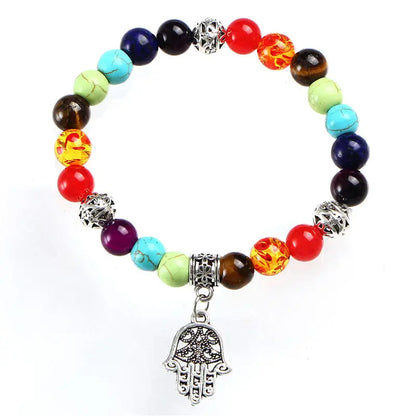 If ME F7 Chakra Bracelet Men Black Lava Healing Balance Beads Reiki Buddha Prayer Natural Stone Yoga Bracelet Women Jewel