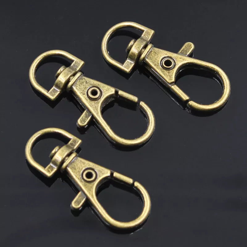 10pcs Silver Color Rhodium Lobster Clasp Clips Key Hook Keychain Split Key Ring Findings Clasps DIY Keychains Making
