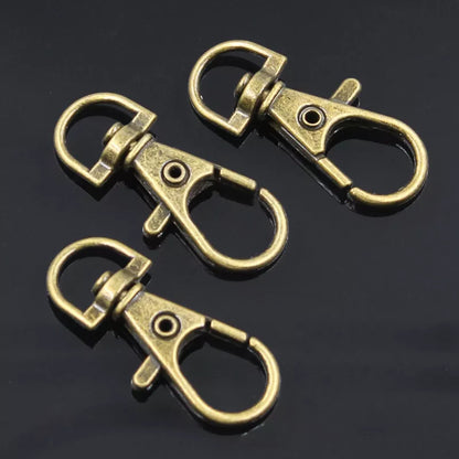 10pcs Silver Color Rhodium Lobster Clasp Clips Key Hook Keychain Split Key Ring Findings Clasps DIY Keychains Making