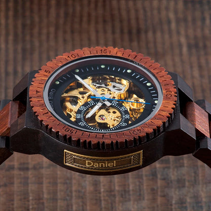 Personalized Watch Men BOBO BIRD Wood Automatic Watches Relogio Masculino Custom Anniversary for Him Engraving
