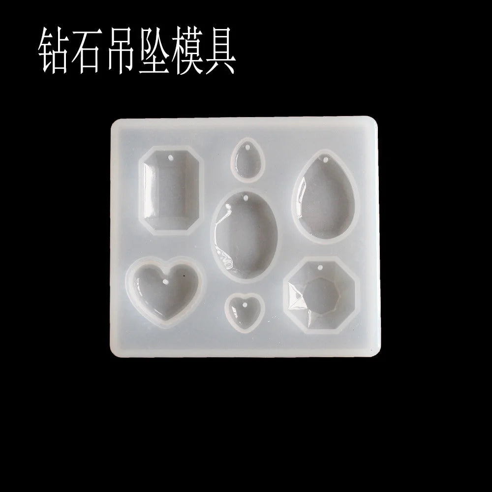 1PC Transparent Manual Three Cubic Resin Molds Pendant DIY Silicone Mold Dried Flower Jewelry Tools Accessories