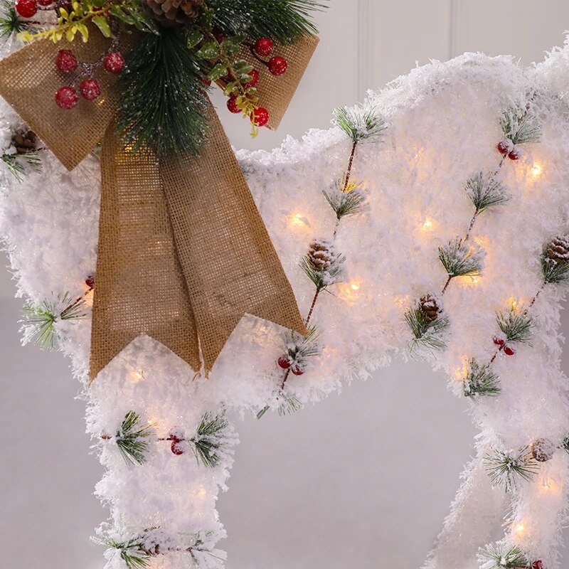 Creative Ornaments Christmas Decoration Glowing Christmas Deer Christmas Tree Ornaments Reindeer Family New Year Decoration