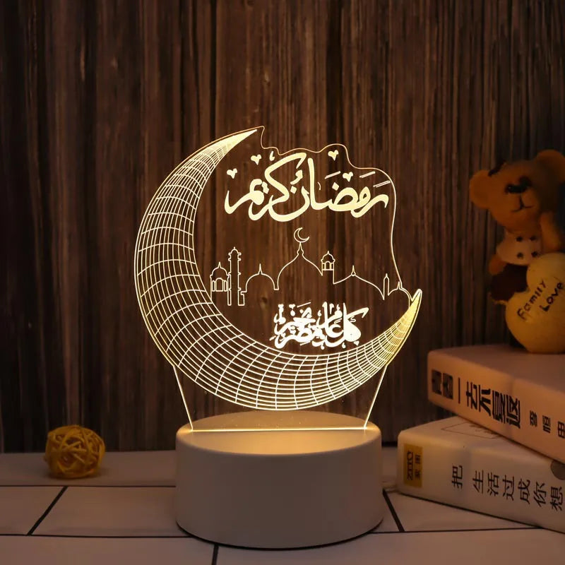 Eid Mubarak Moon Star Light Decor Islam Ramadan Decorations for Home 2024 Islamic Muslim Party Ramadan Kareem Eid Al-Adha