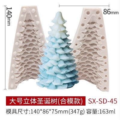 Christmas Candle Mold Christmas Tree Pine Cone Snow Snowflake Candle Mold Soap Silicone Mold