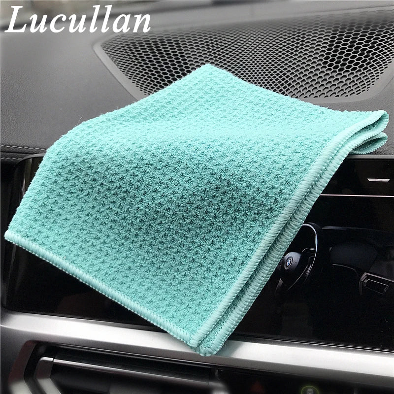 Lucullan Magic Power Super Absorbancy Waffle Weave Cloth 30X40CM 380GSM Microfiber Towels for Glass Paint and Interior