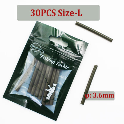 30PCS Carp Fishing Accessories Anti Tangle Sleeves Line Aligner Tube for Carp Fishing Rig Hair Ronnie Rig Terminal Tackle