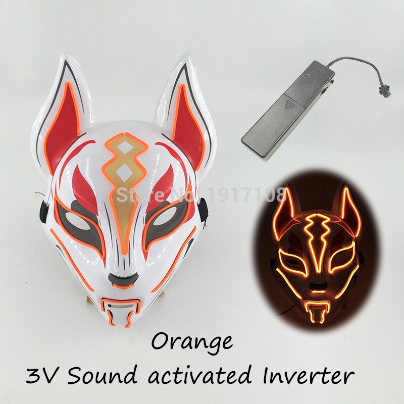 Fashion Halloween Party Mask Light Up Neon LED Mask for Halloween Carnival Party Glowing Anime Mask for Cosplay Decoration