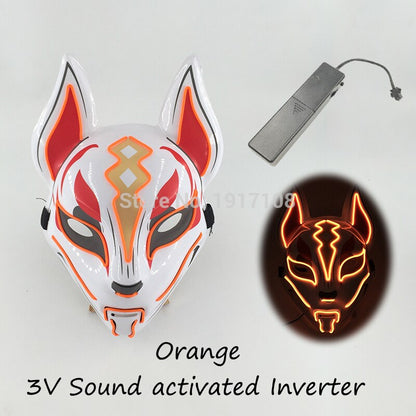 Fashion Halloween Party Mask Light Up Neon LED Mask for Halloween Carnival Party Glowing Anime Mask for Cosplay Decoration