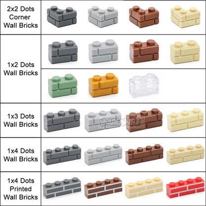 MARUMINE 150PCS 1x3 Wall Bricks Cube Idea Part House Build Block Parts 3622 Compatible Accessories DIY Assembly MOC Street View