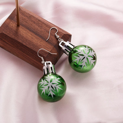 2023 New Fashion Christmas Earrings Creative Christmas Bulb Drop Earring for Women Christmas Colorful Ball Dangle Earrings
