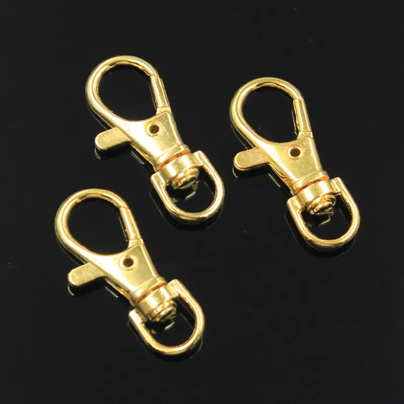 10pcs Silver Color Rhodium Lobster Clasp Clips Key Hook Keychain Split Key Ring Findings Clasps DIY Keychains Making