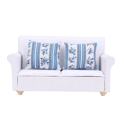 1/12 Miniature Sofa Simulation Dollhouse Sofa Living Room Furniture Children Doll House DIY Pretend Play Role Toys