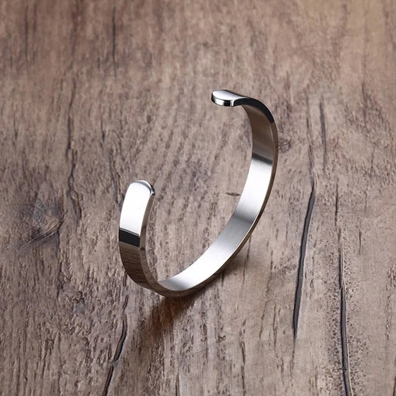 ZORCVENS Women and Men 8mm Width Surface Bracelet Bangle Stainless Steel Bracelet Men Silver Color/Gold/Black/Rose Gold 4 Color