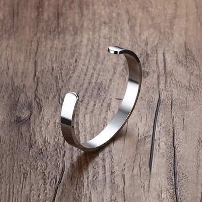 ZORCVENS Women and Men 8mm Width Surface Bracelet Bangle Stainless Steel Bracelet Men Silver Color/Gold/Black/Rose Gold 4 Color