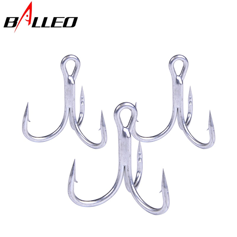 Balleo 5/10pcs Sharp Quadruple Reinforced Triple Anchor Hook Treble Three Fishing Hooks 4X Times Lure Three Fork Three Claw Hook
