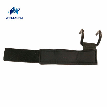 Wellsem Adjustable Strong Steel Hook Grips Straps Weight Lifting Strength Training Gym Fitness Black Wrist Support Lift Straps