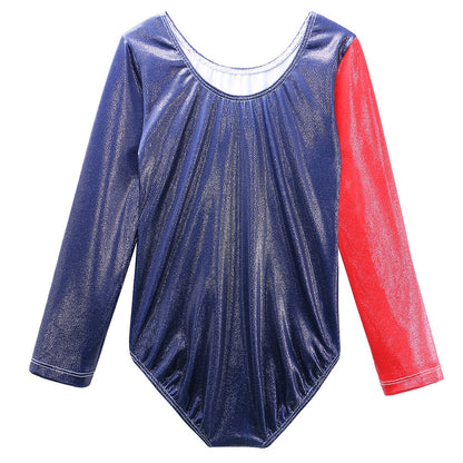 BAOHULU Long Sleeve Girls Gymnastics Leotard Sparkle Children Ballet Leotard