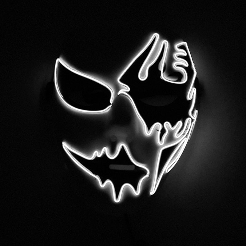 Neon Light LED Mask LED Halloween Scary Mask Cosplay Party Masque Masquerade Masks Halloween Costume Carnival Glow Party Props