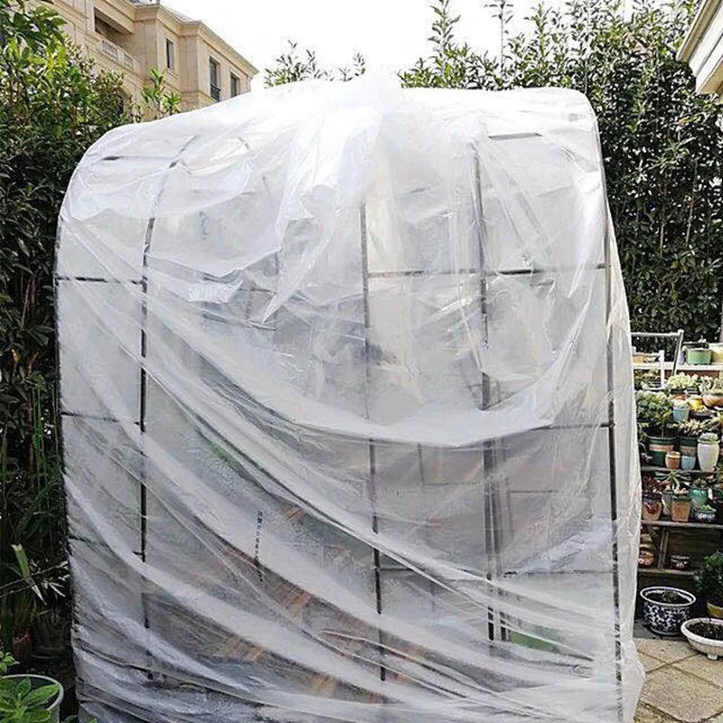 0.1mm Transparent PE Tarpaulin Film Rainproof Tarp Garden Succulent Plants Cover Shelter Home Garden Furniture Rain Cover