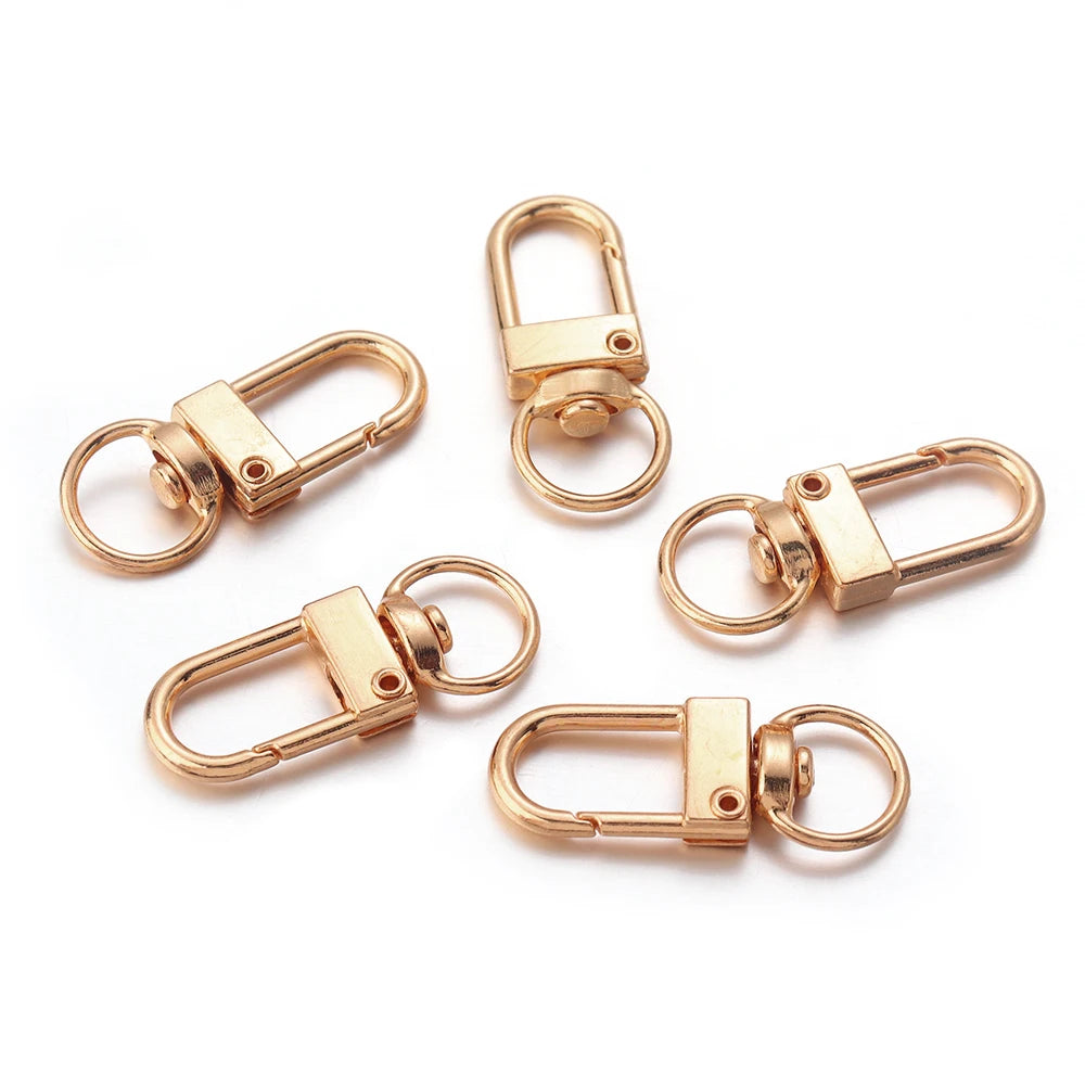 Louleur Key Chain Key Ring Keychain Bronze Rhodium Gold Color 28mm Long Round Split Keyrings DIY Jewelry Making