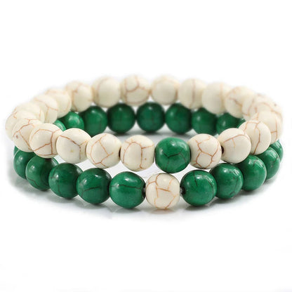 2Pcs/Set Couple Distance Beaded Bracelet Natural Stone Strand Bracelets Homme Charm Yoga Jewelry for Women Men Best Friend