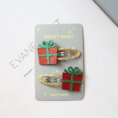 Christmas Hairpin Set Children Hair Accessories Holiday Princess Christmas Hairpin Girl Hair Accessories Side Clip